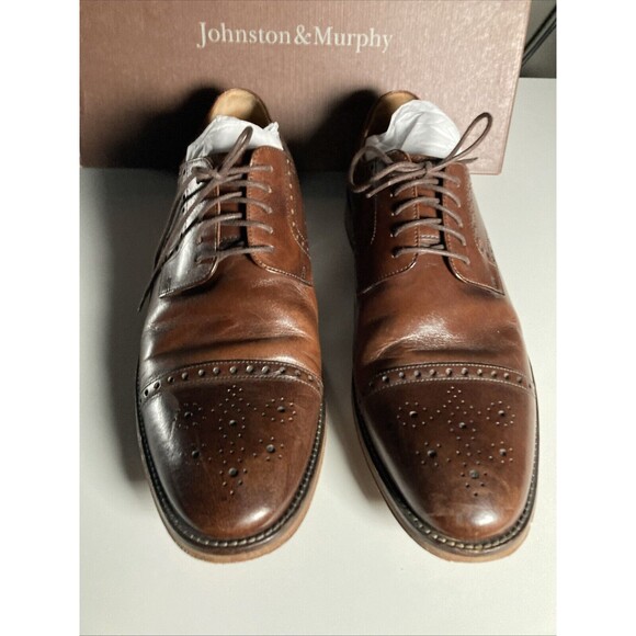Johnston & Murphy Dempsey Dress Shoes (Men’s Size 11) Leather Oxfords Cap Toe - Picture 2 of 13